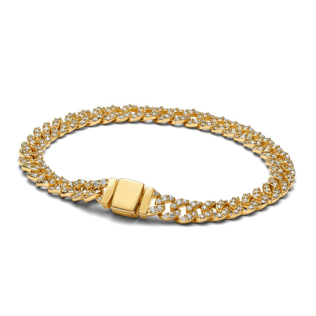 White Gold Pave Cuban Bracelet