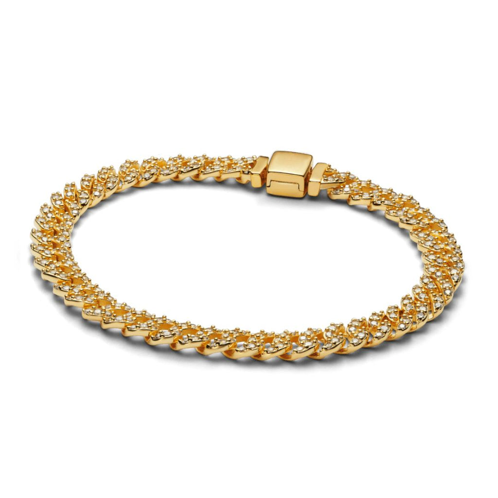 White Gold Pave Cuban Bracelet