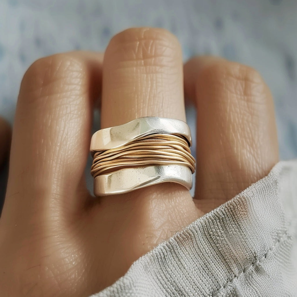 ANNA | Silver and Gold Ring
