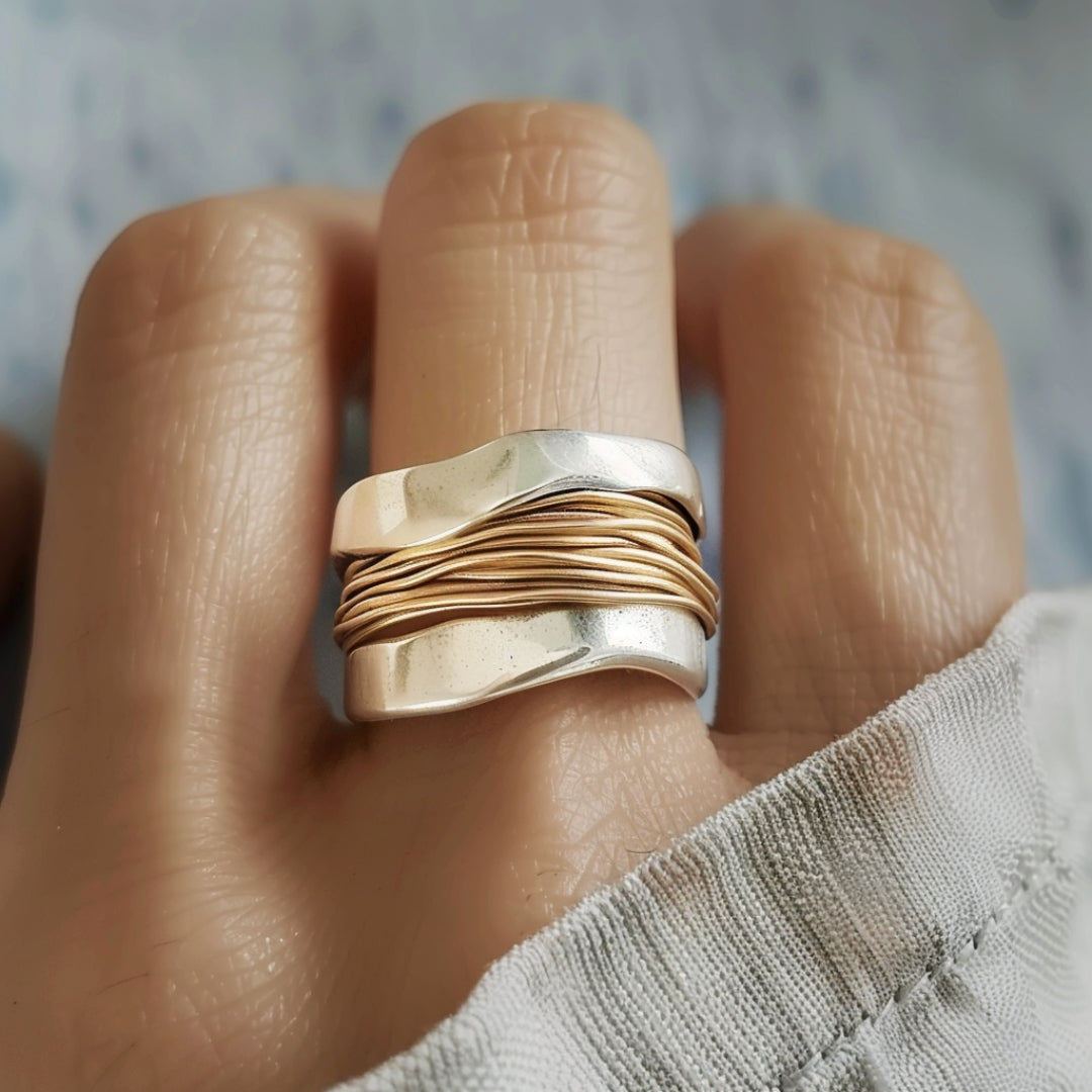 ANNA | Silver and Gold Ring