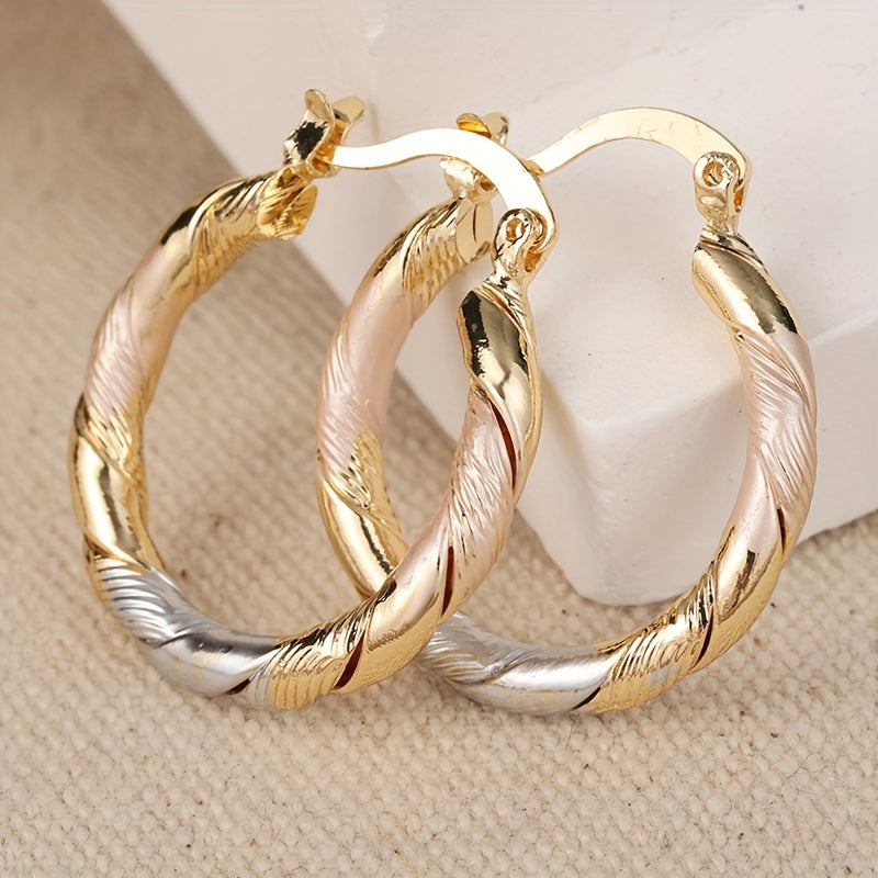 Retro Circular Hoop Earrings