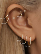 Waterproof Titanium Cartilage Hoop in Multiple Sizes - 5A CZ, 16g & 18g