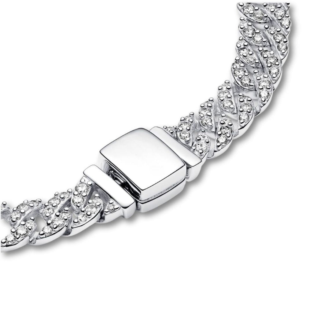 White Gold Pave Cuban Bracelet