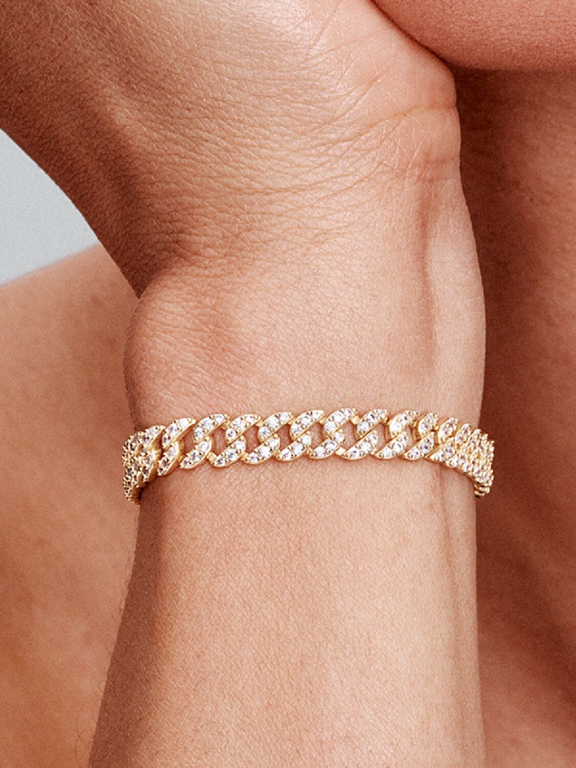 White Gold Pave Cuban Bracelet