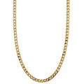 Gold Flat Link Curb Chain Necklace