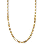 Gold Flat Link Curb Chain Necklace