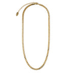 Gold Flat Link Curb Chain Necklace
