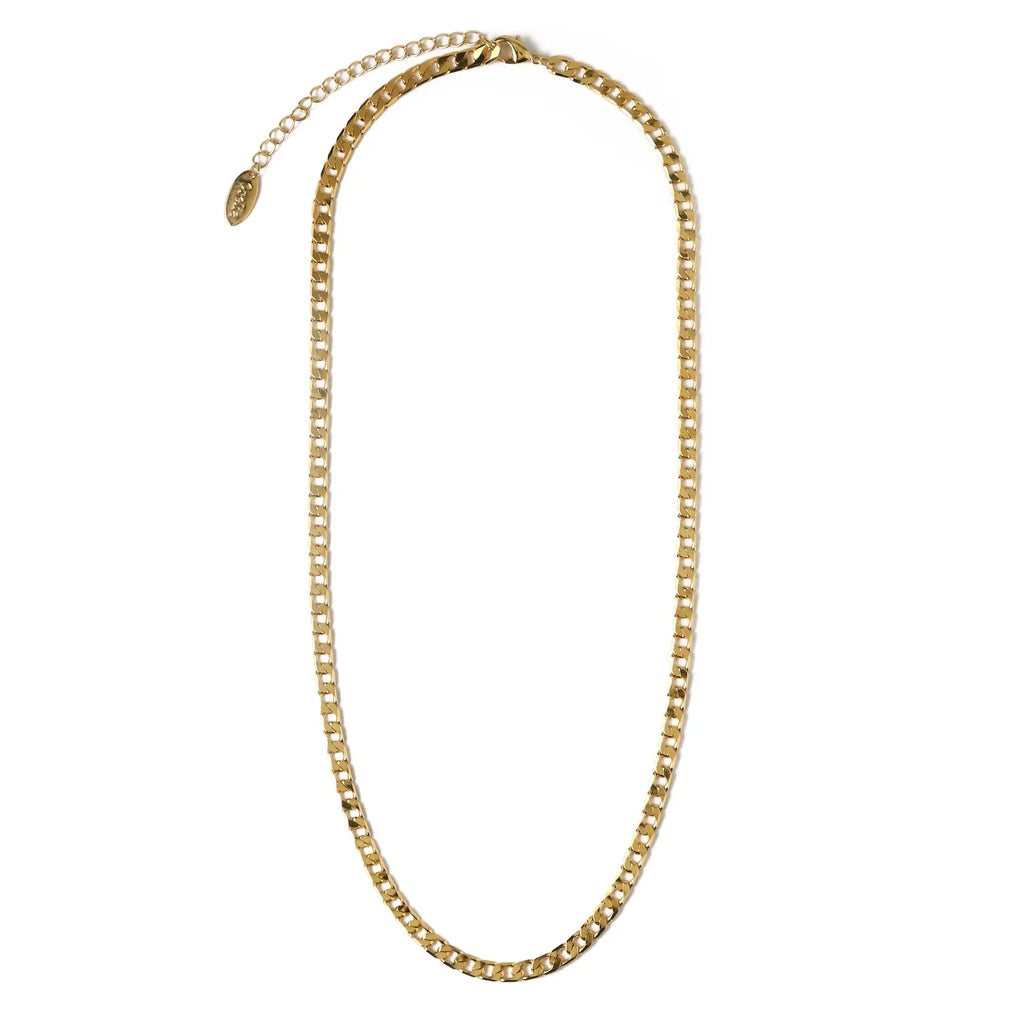 White Gold Flat Link Curb Chain Necklace