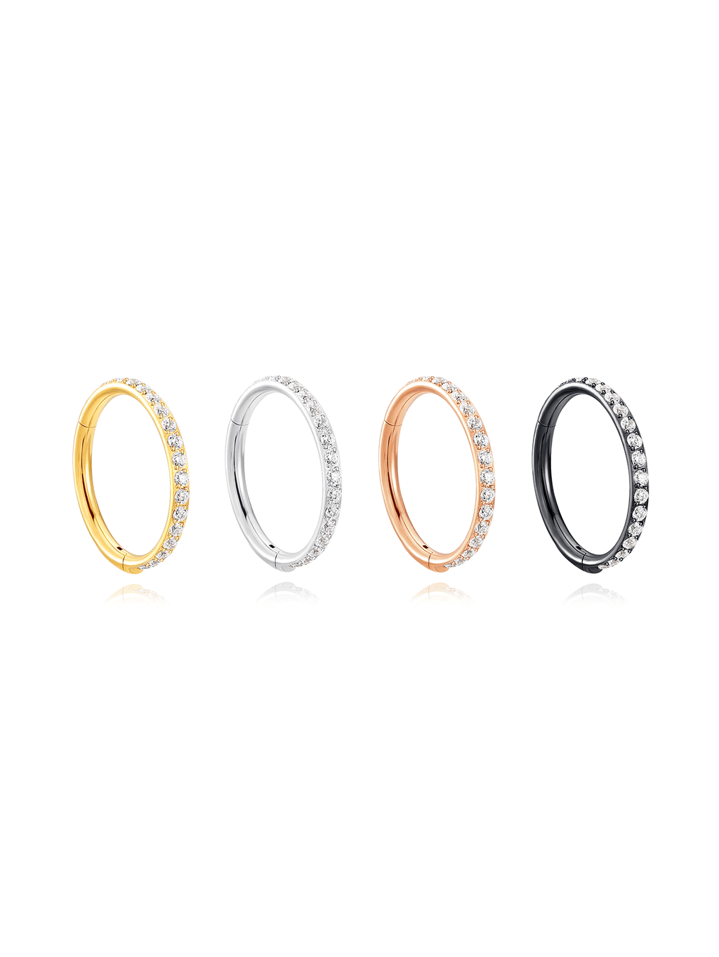 Waterproof Titanium Cartilage Hoop in Multiple Sizes - 5A CZ, 16g & 18g