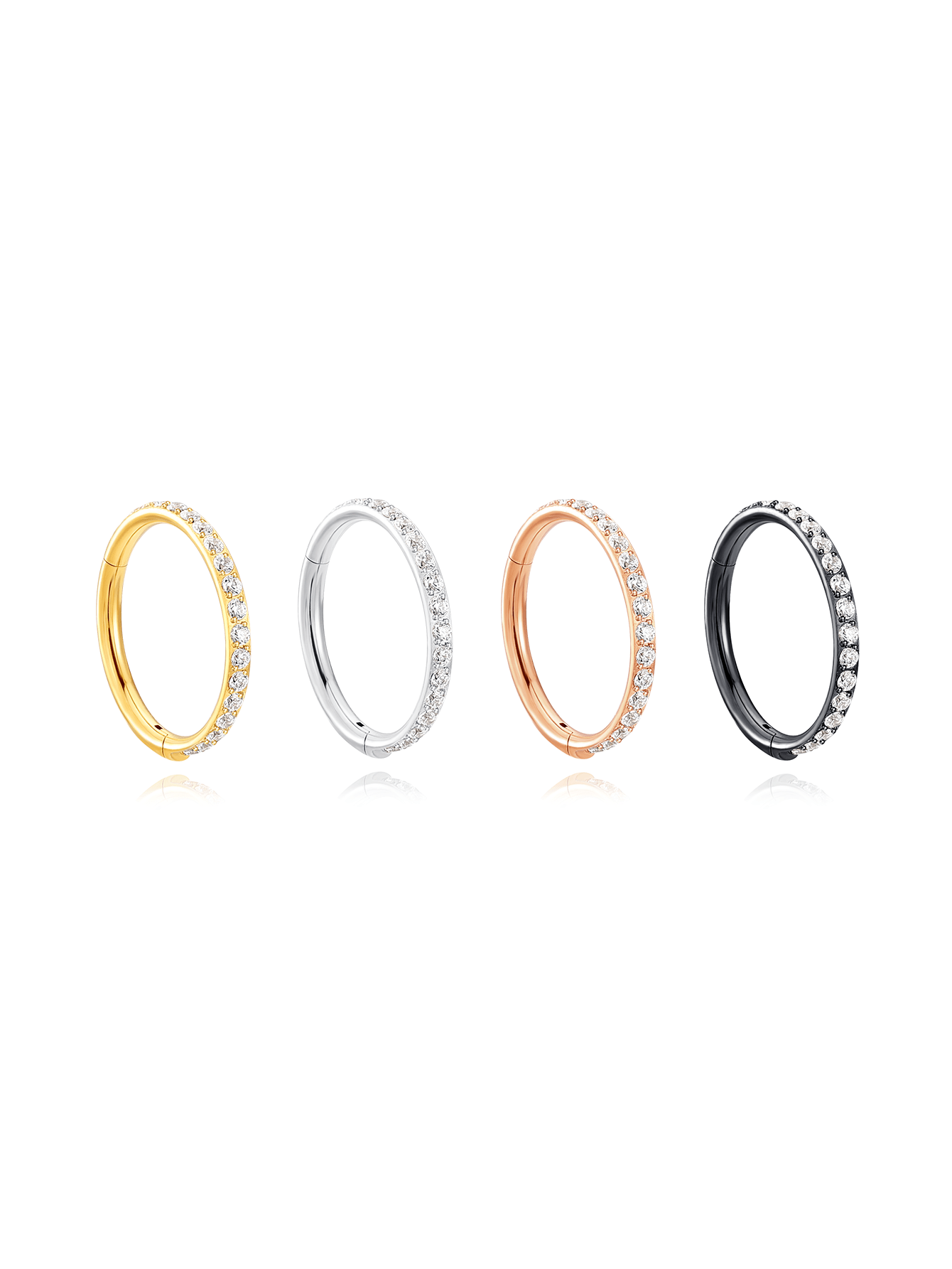 Waterproof Titanium Cartilage Hoop in Multiple Sizes - 5A CZ, 16g & 18g