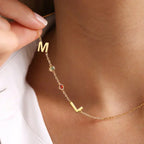 Personalized Birthstone Initial Necklace for Women