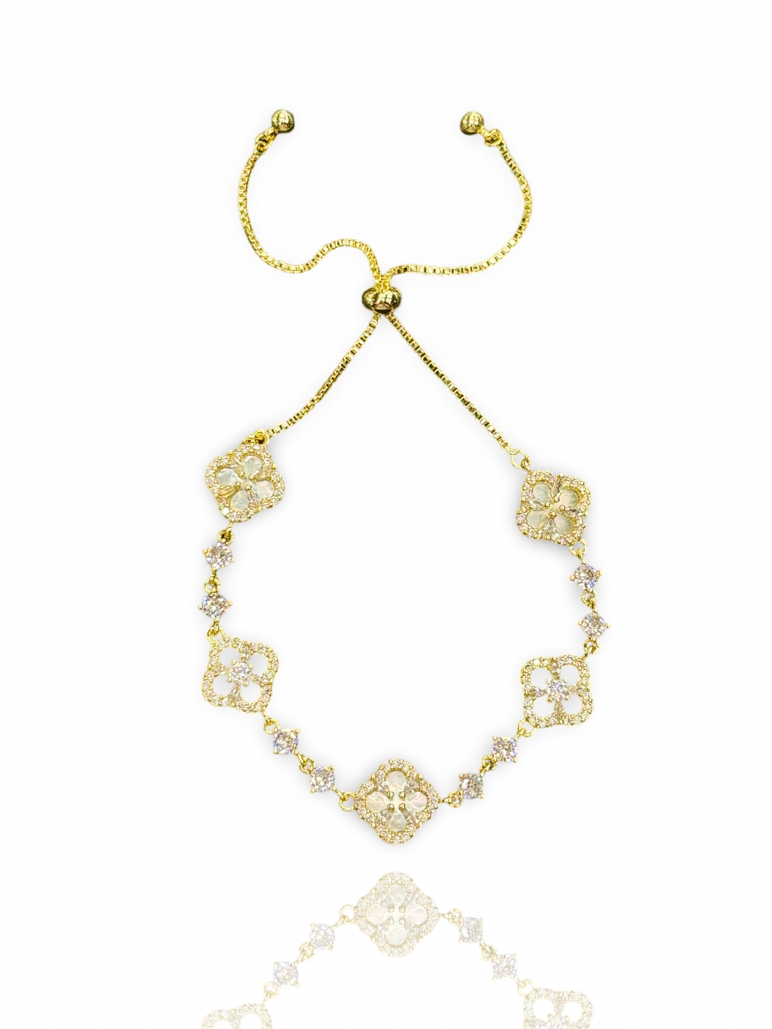 Radiant Diamond Blossom Bracelet