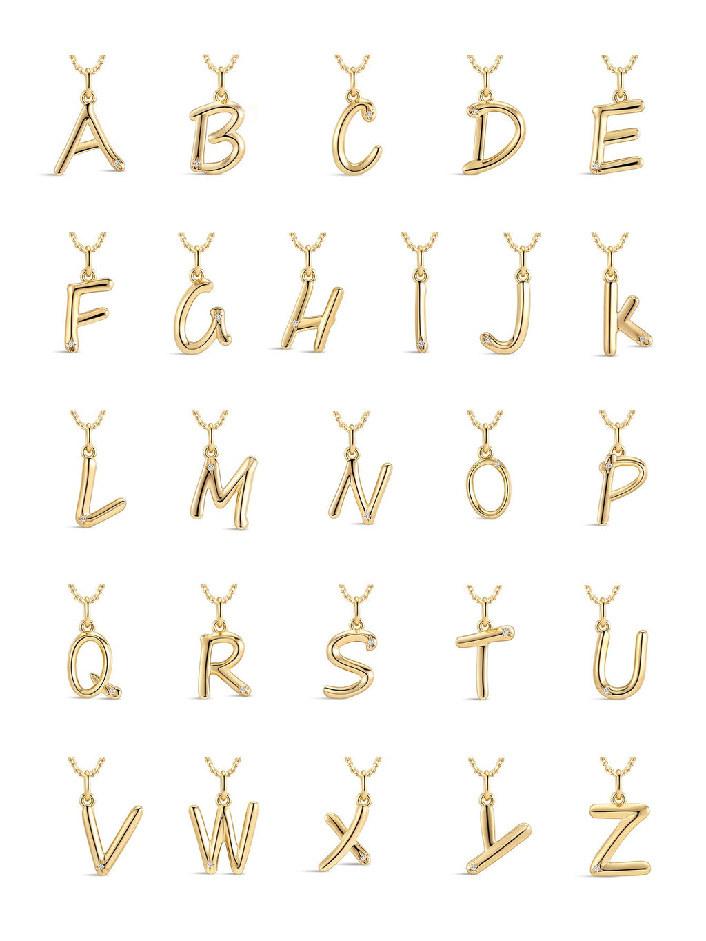 18k Gold Vermeil Personalized Initial Pendant Necklace