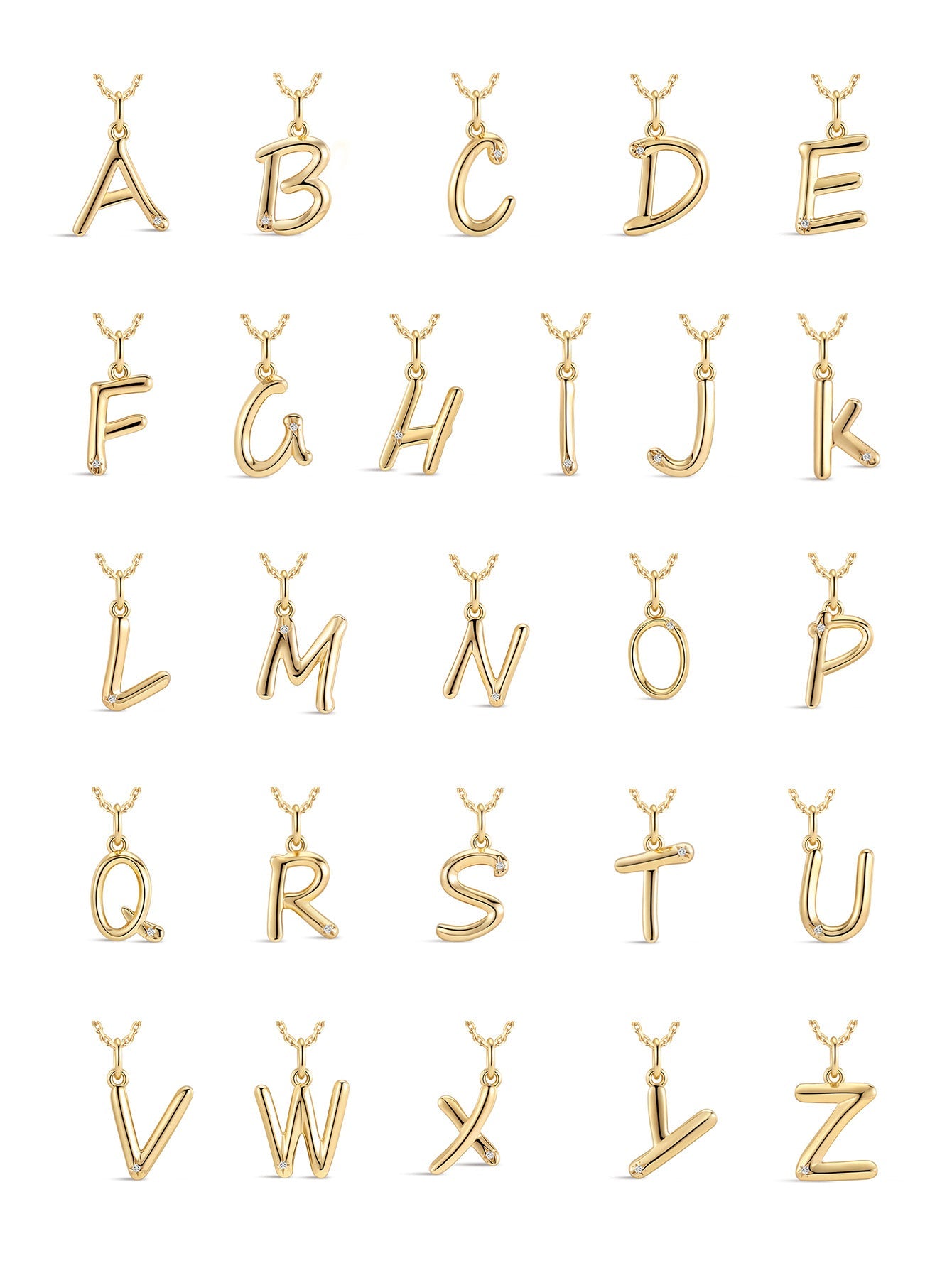 18k Gold Vermeil Personalized Initial Pendant Necklace