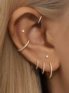 Waterproof Titanium Cartilage Hoop in Multiple Sizes - 5A CZ, 16g & 18g