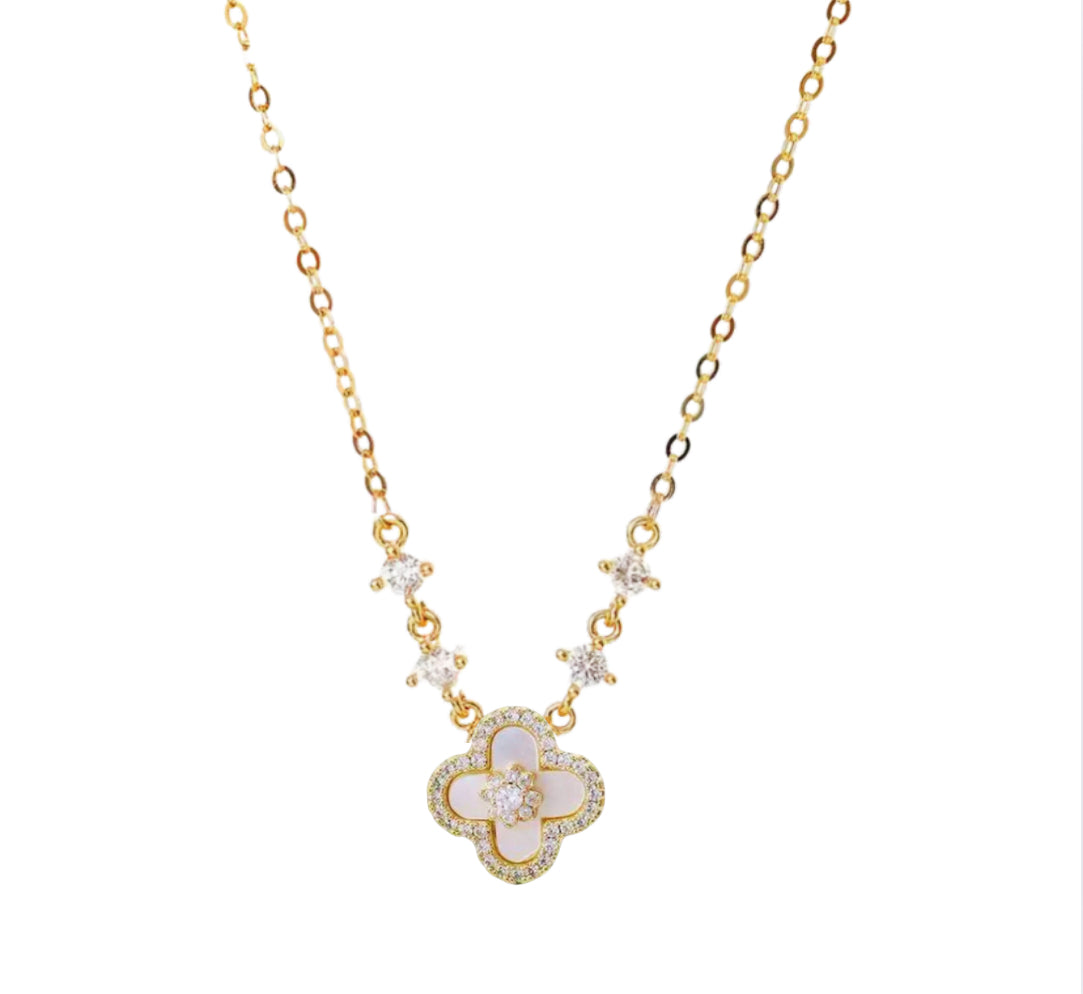 Radiant Diamond Blossom Necklace
