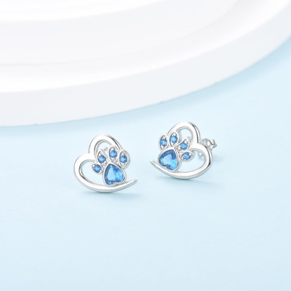 Paw Print and Heart Earrings