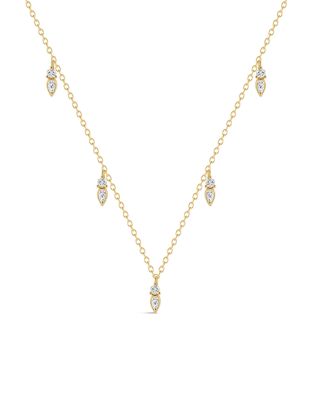 18k Gold Vermeil Flowing Droplet Pendant Necklace