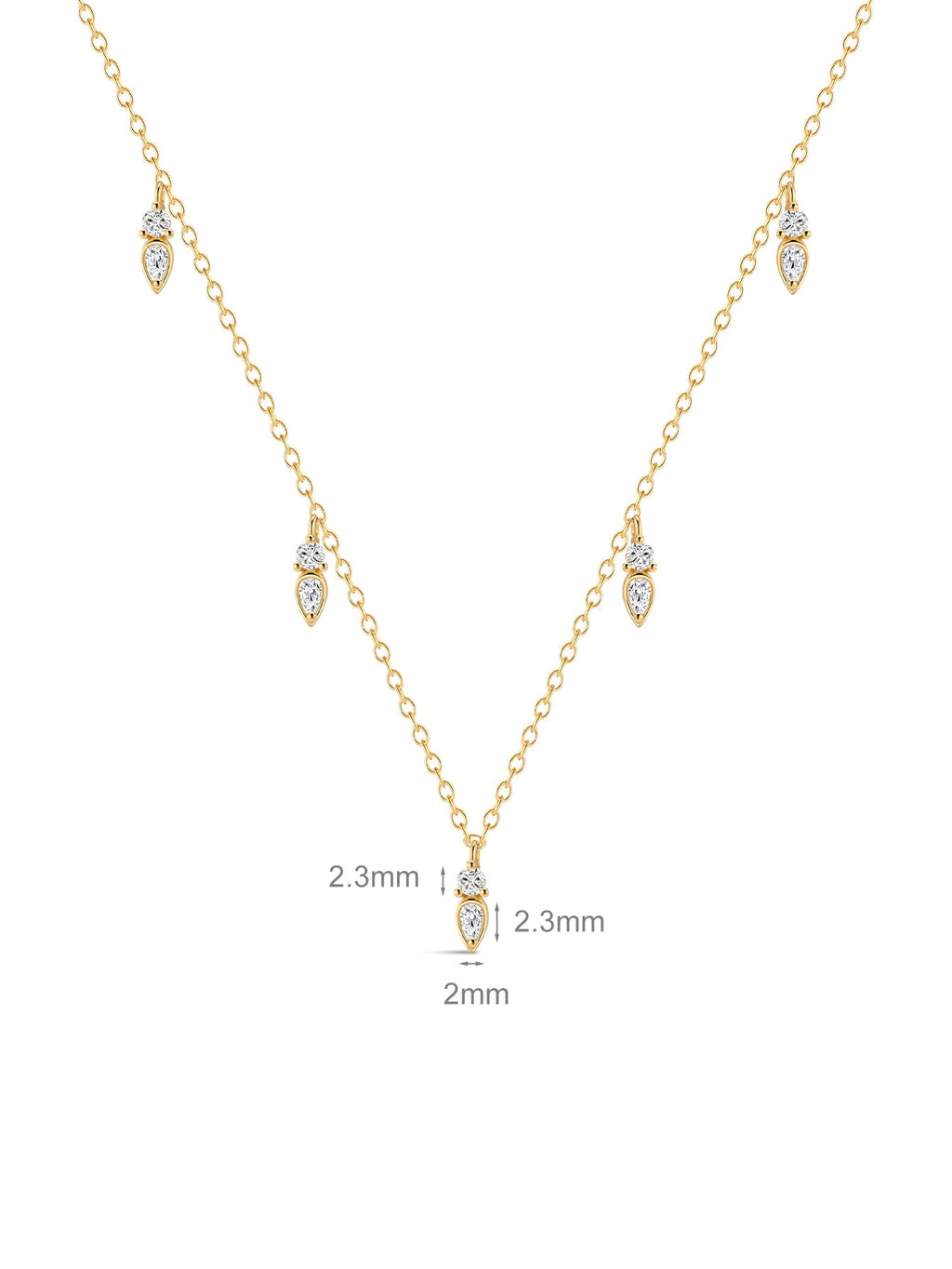 18k Gold Vermeil Flowing Droplet Pendant Necklace