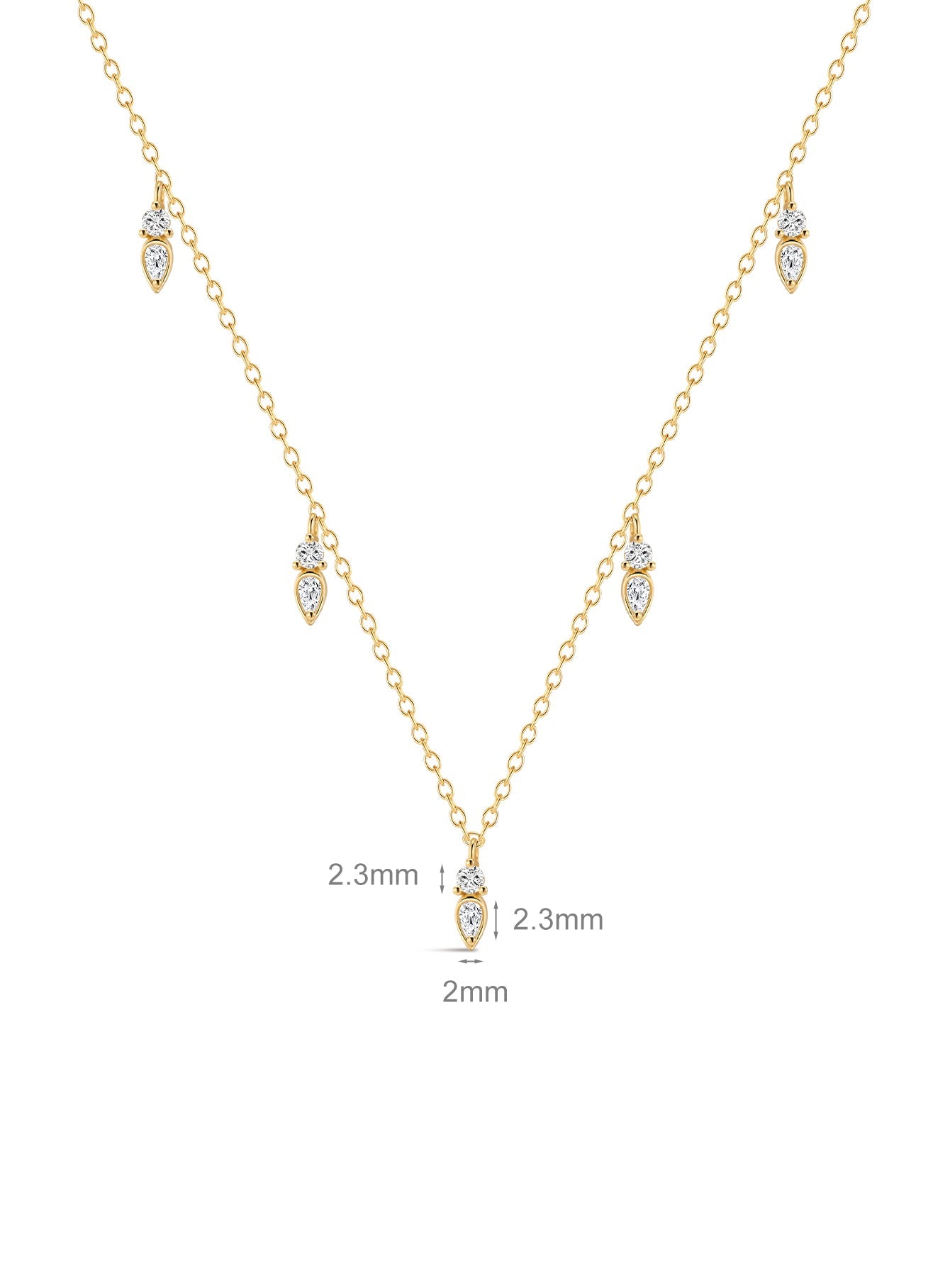 18k Gold Vermeil Flowing Droplet Pendant Necklace