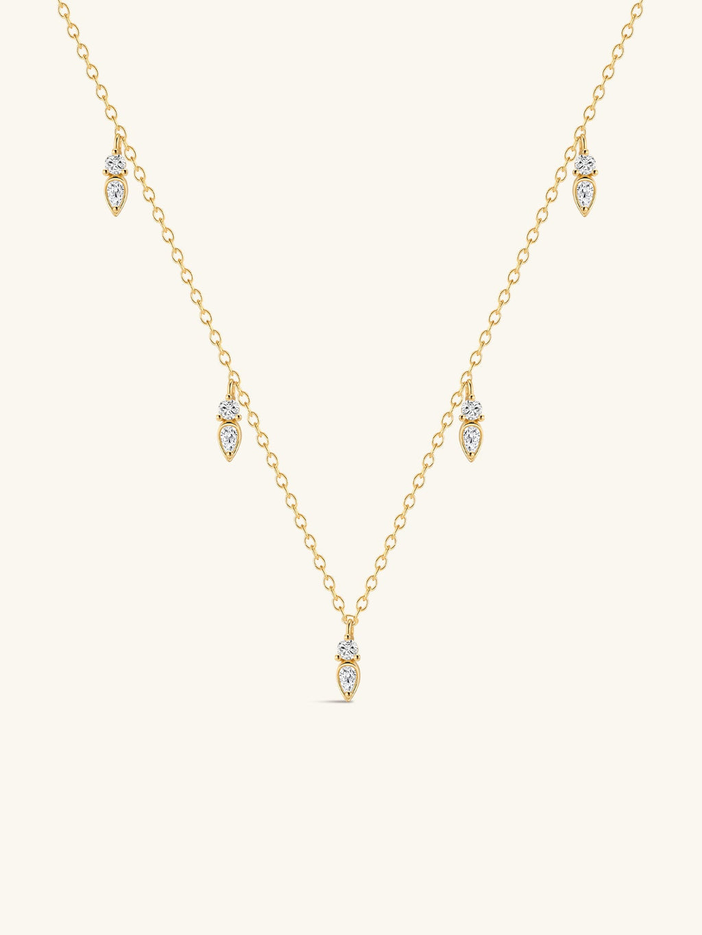 18k Gold Vermeil Flowing Droplet Pendant Necklace