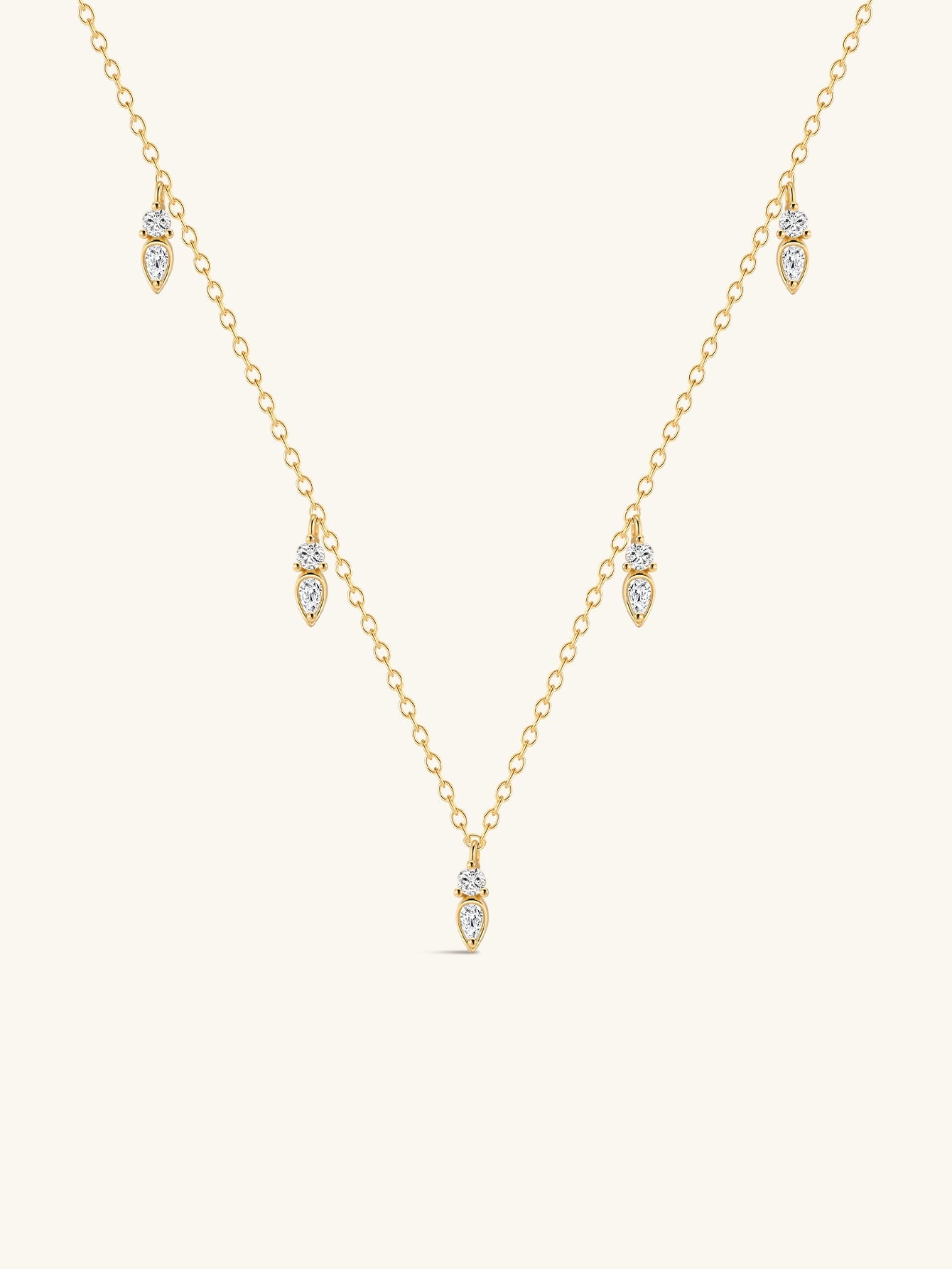 18k Gold Vermeil Flowing Droplet Pendant Necklace