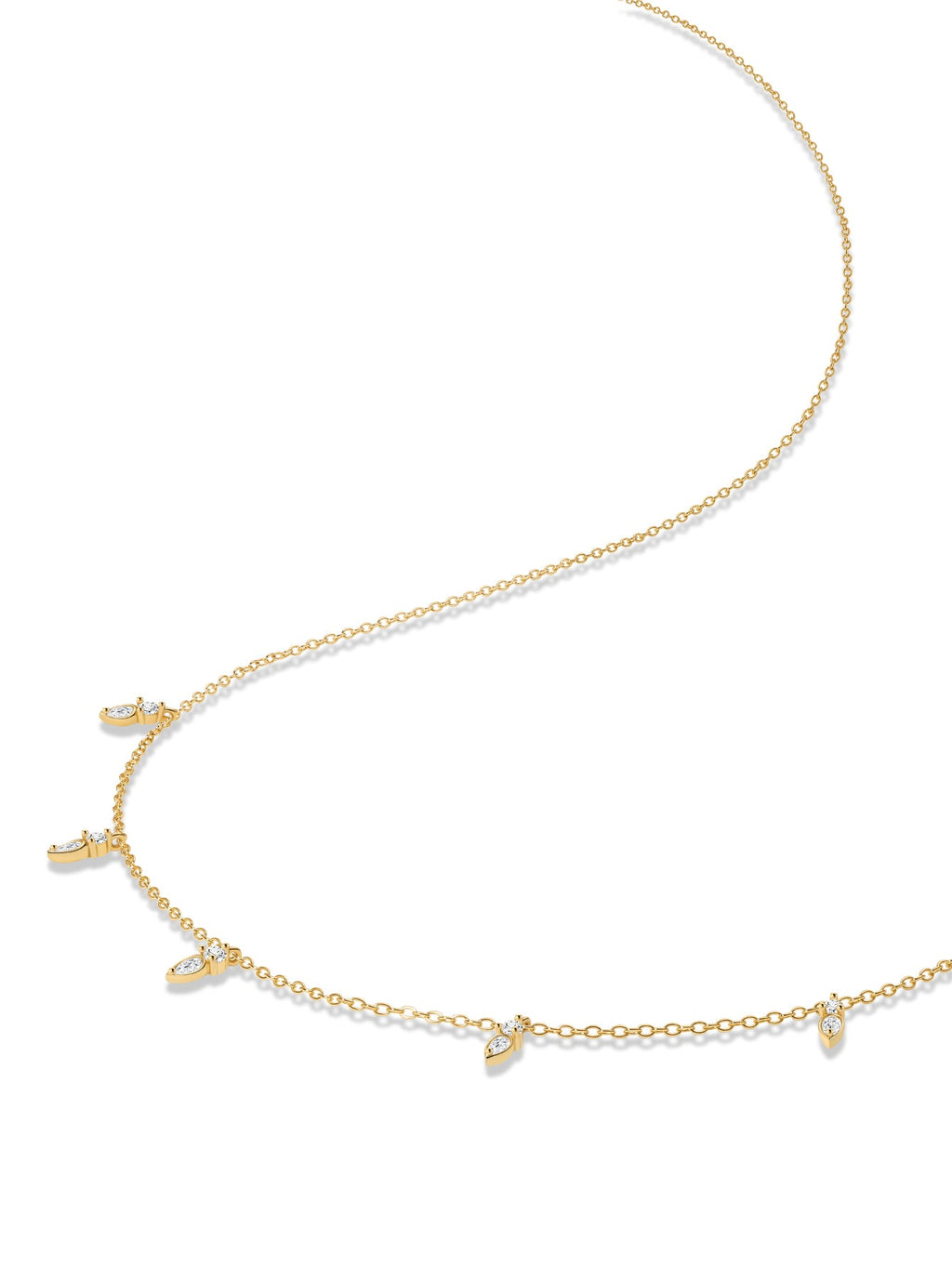 18k Gold Vermeil Flowing Droplet Pendant Necklace