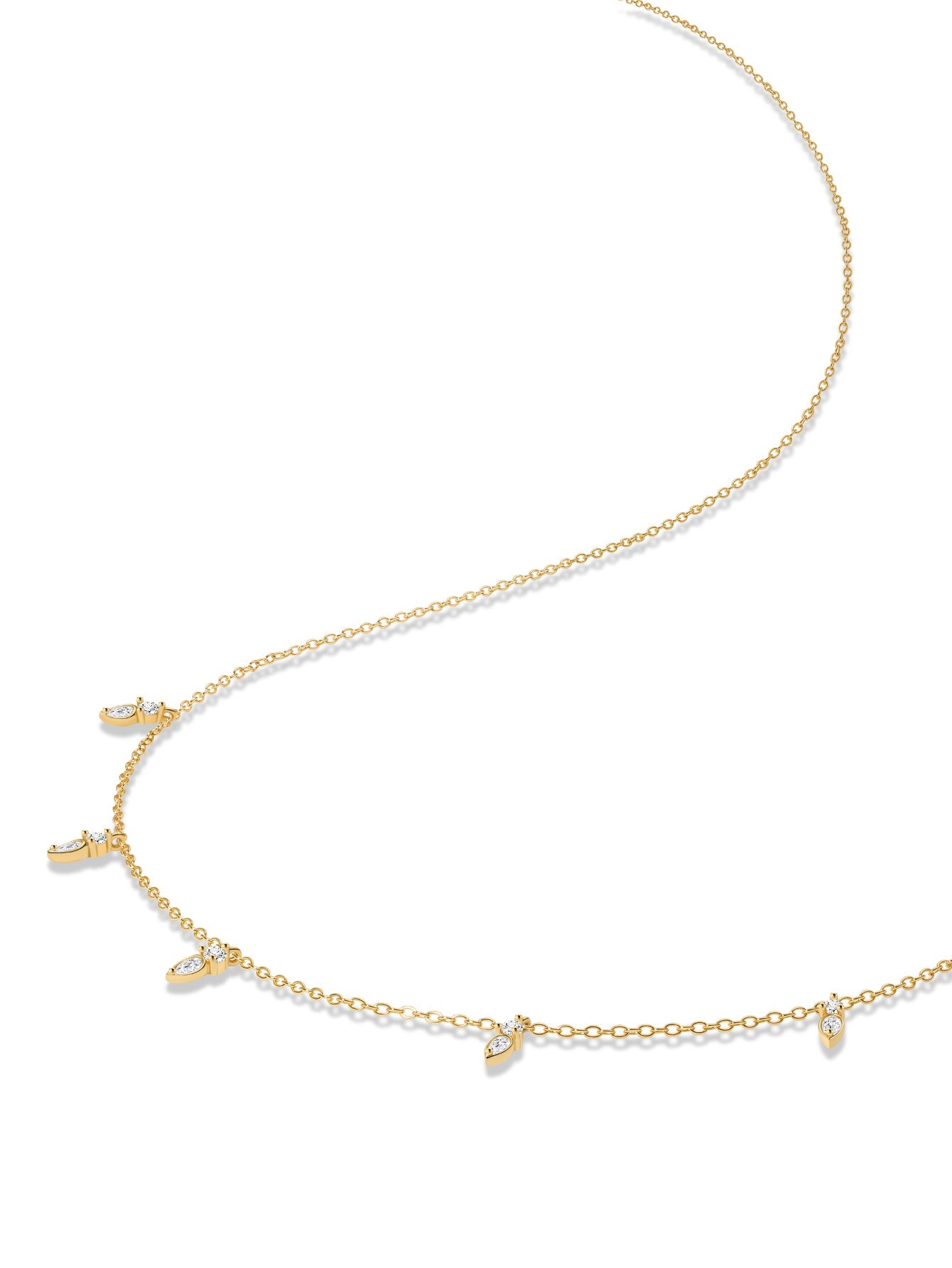 18k Gold Vermeil Flowing Droplet Pendant Necklace