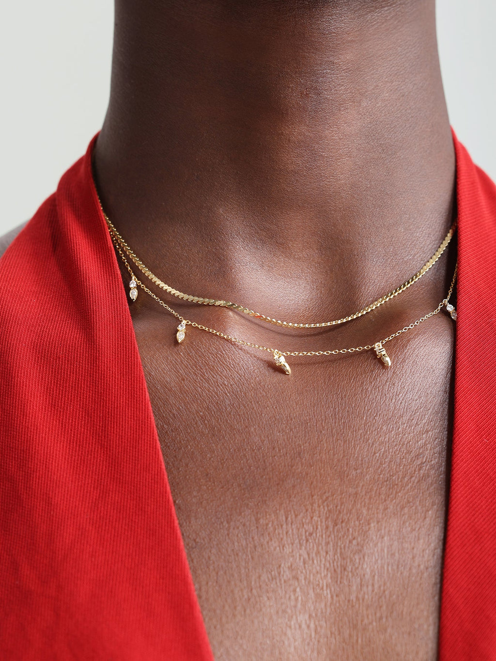 18k Gold Vermeil Flowing Droplet Pendant Necklace