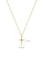 18k Gold Vermeil Birthstone Cross Pendant Necklace