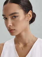 18k Gold Vermeil Birthstone Cross Pendant Necklace