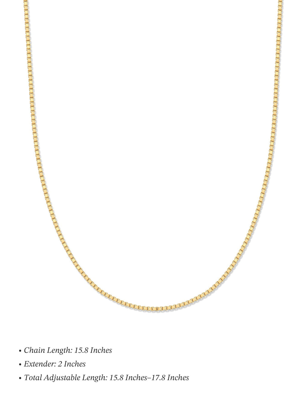 18k Gold Vermeil Box Chain Pendant Necklace