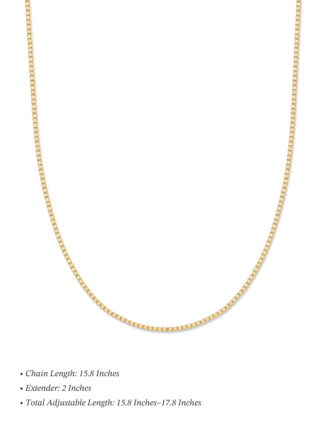 18k Gold Vermeil Box Chain Pendant Necklace