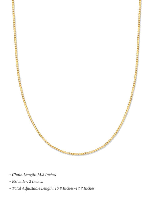 18k Gold Vermeil Box Chain Pendant Necklace