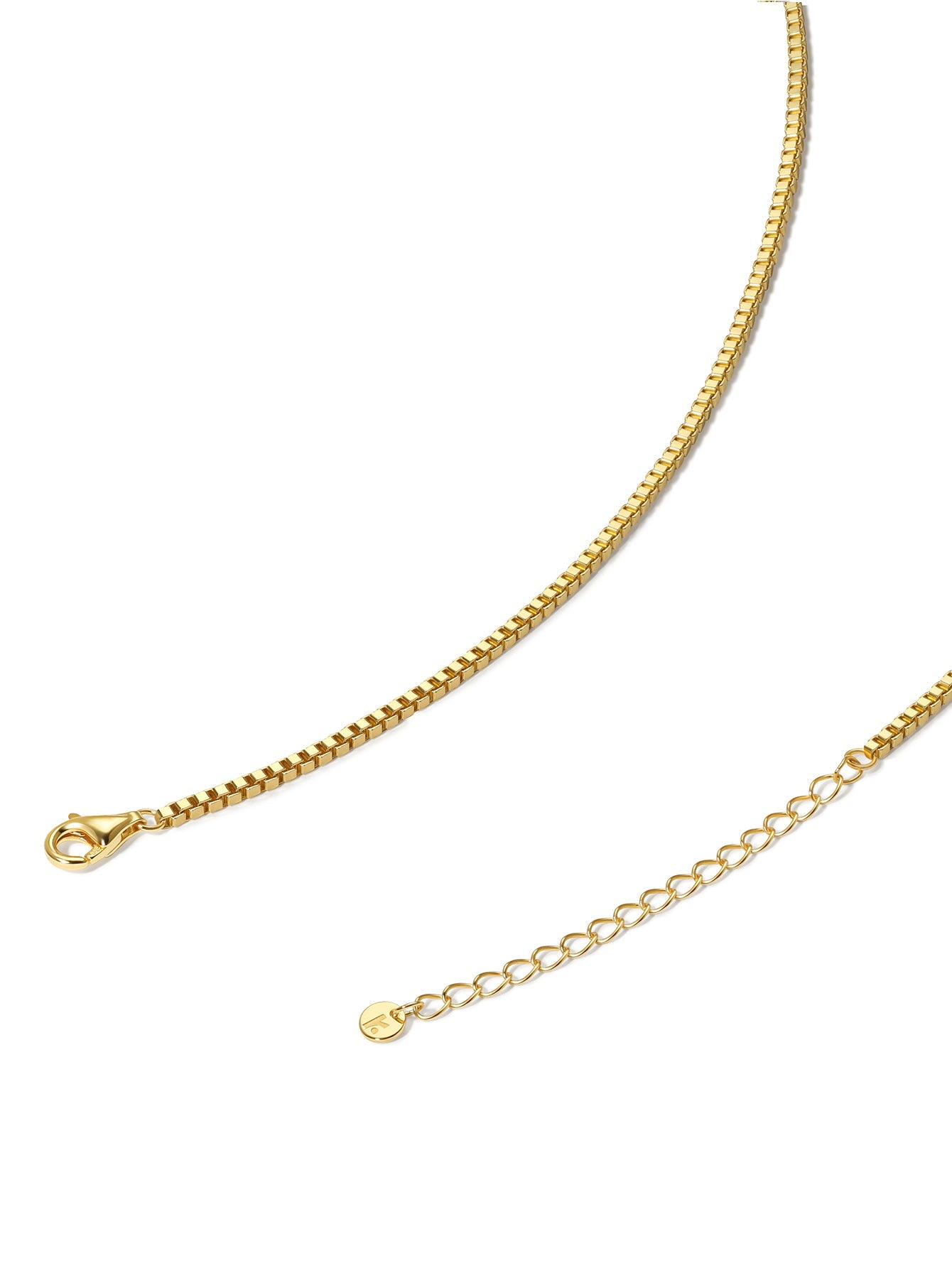 18k Gold Vermeil Box Chain Pendant Necklace