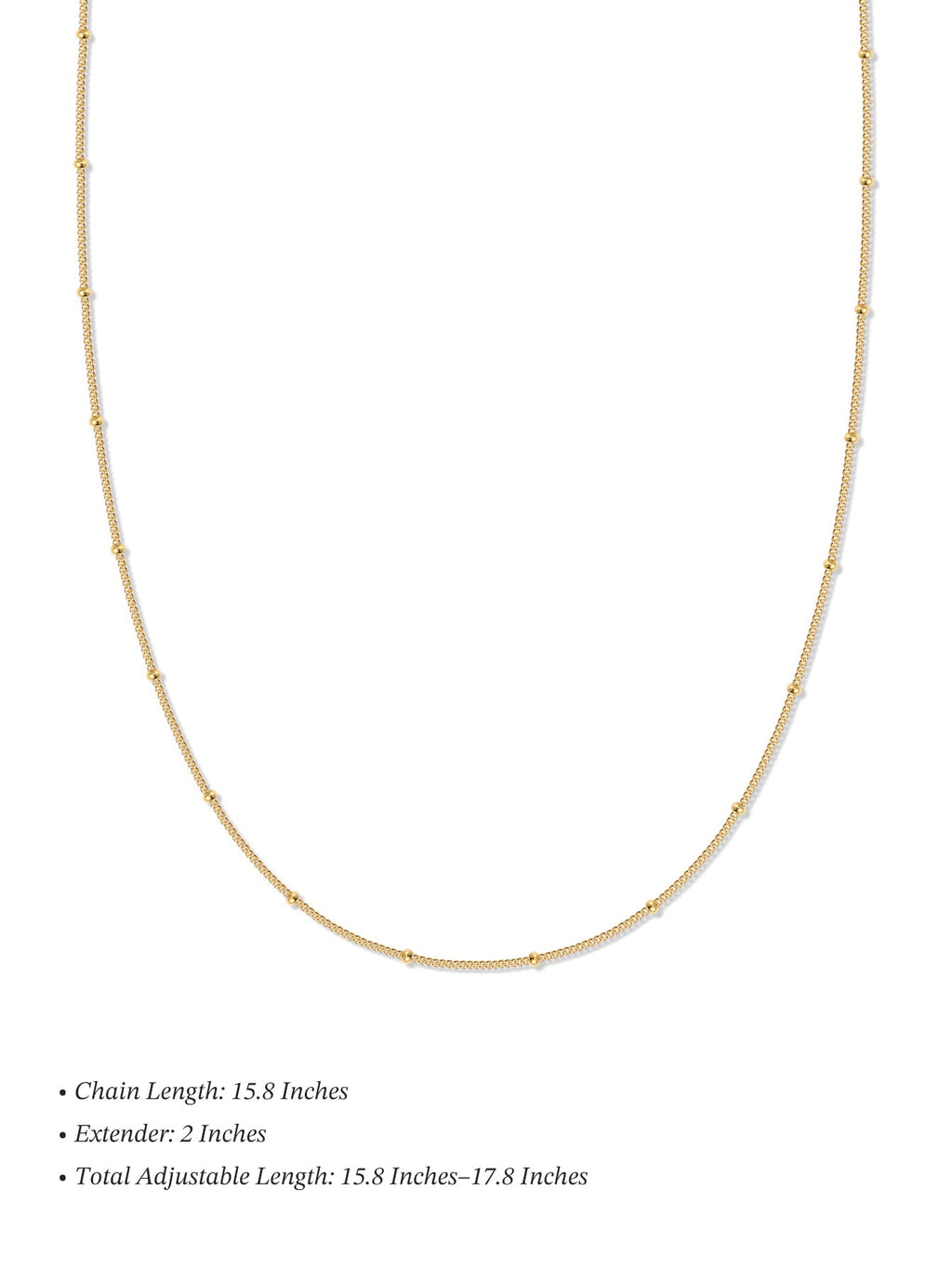 18k Gold Vermeil Beaded Chain Necklace