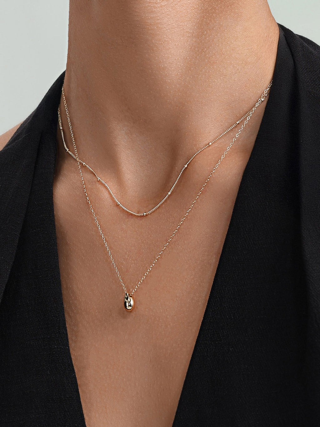 18k Gold Vermeil Beaded Chain Necklace