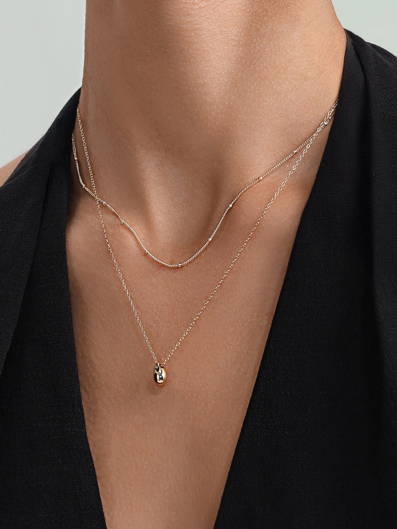 18k Gold Vermeil Beaded Chain Necklace