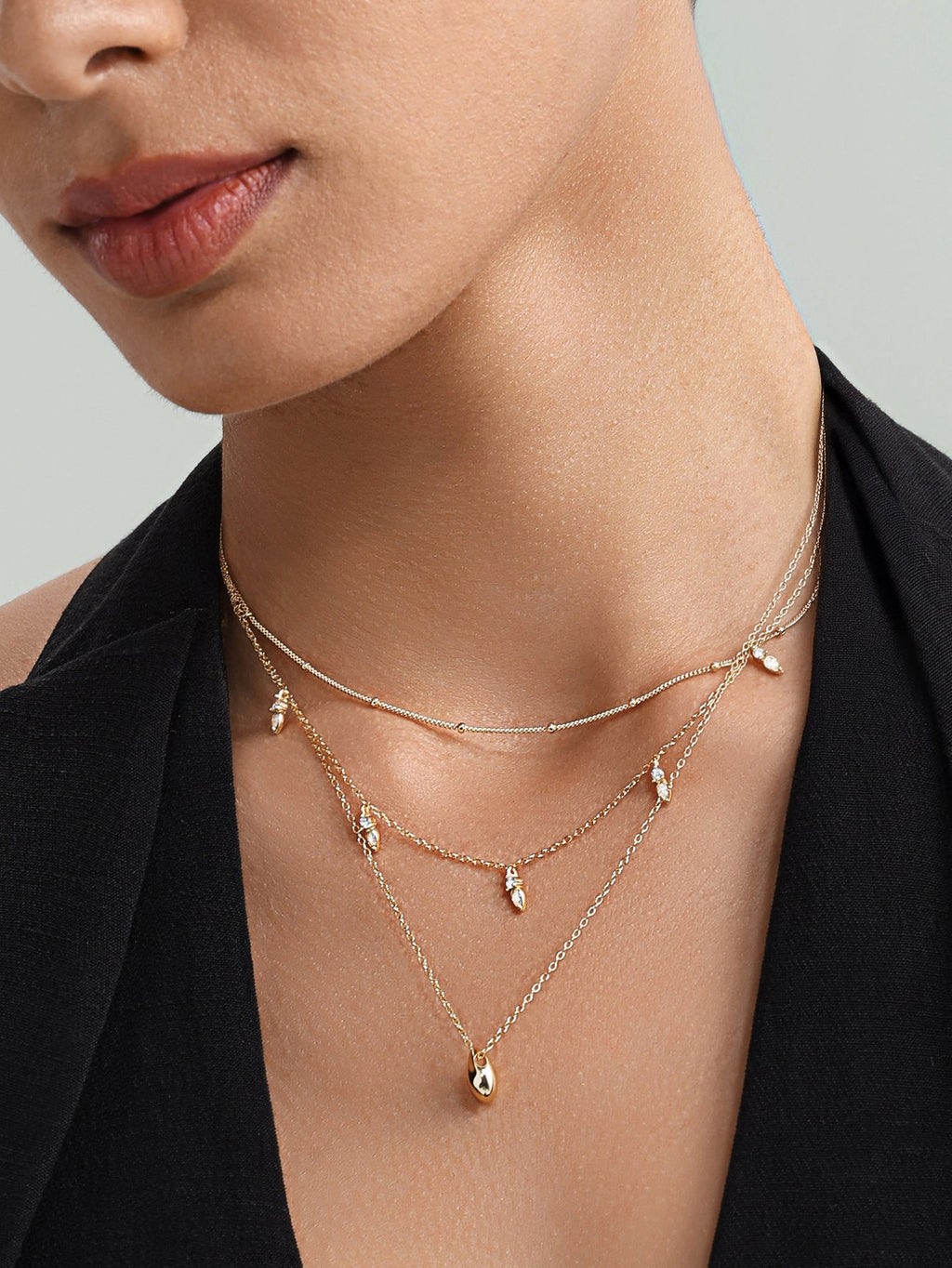 18k Gold Vermeil Beaded Chain Necklace