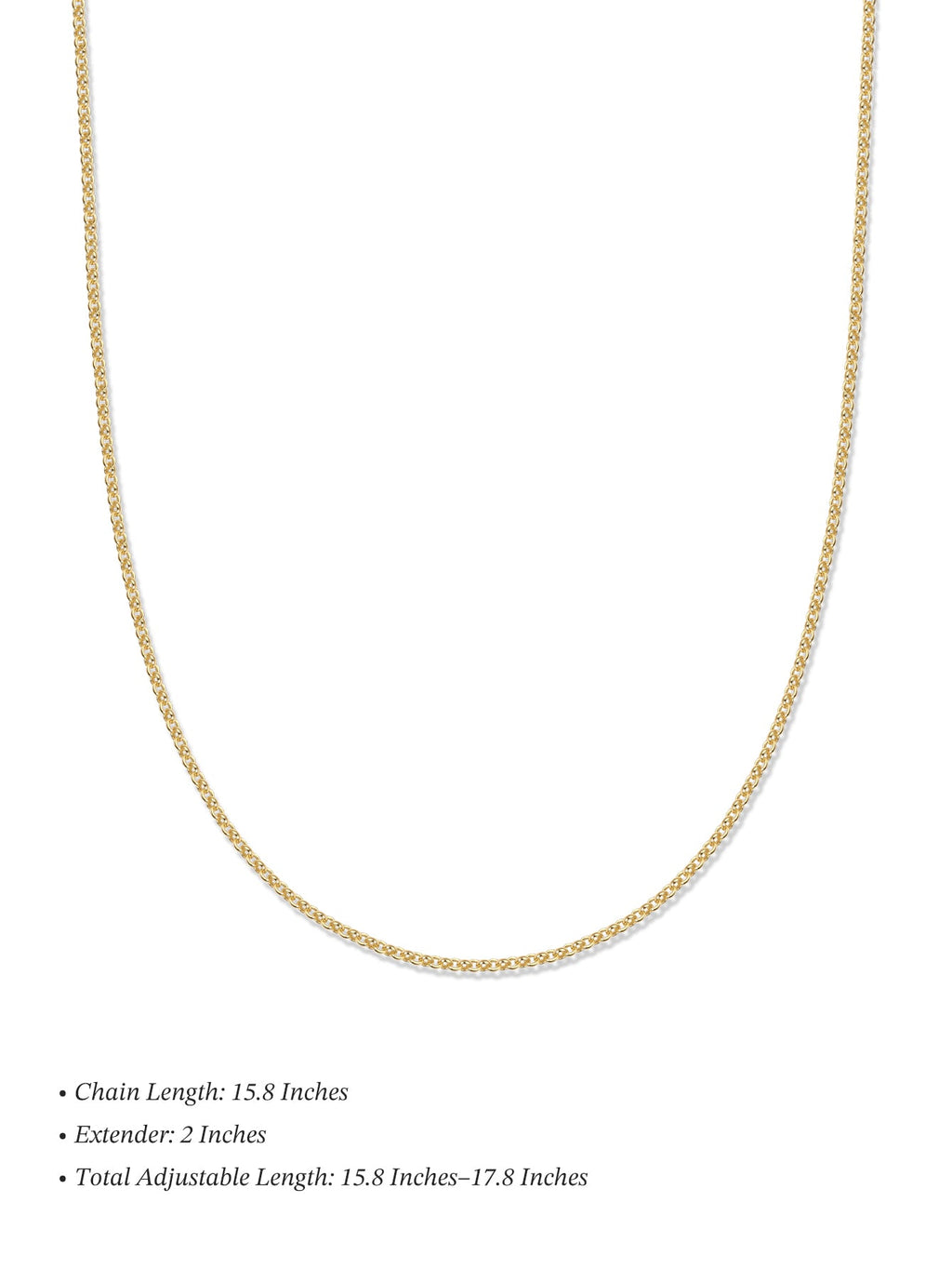 18k Gold Vermeil Cable Chain Pendant Necklace