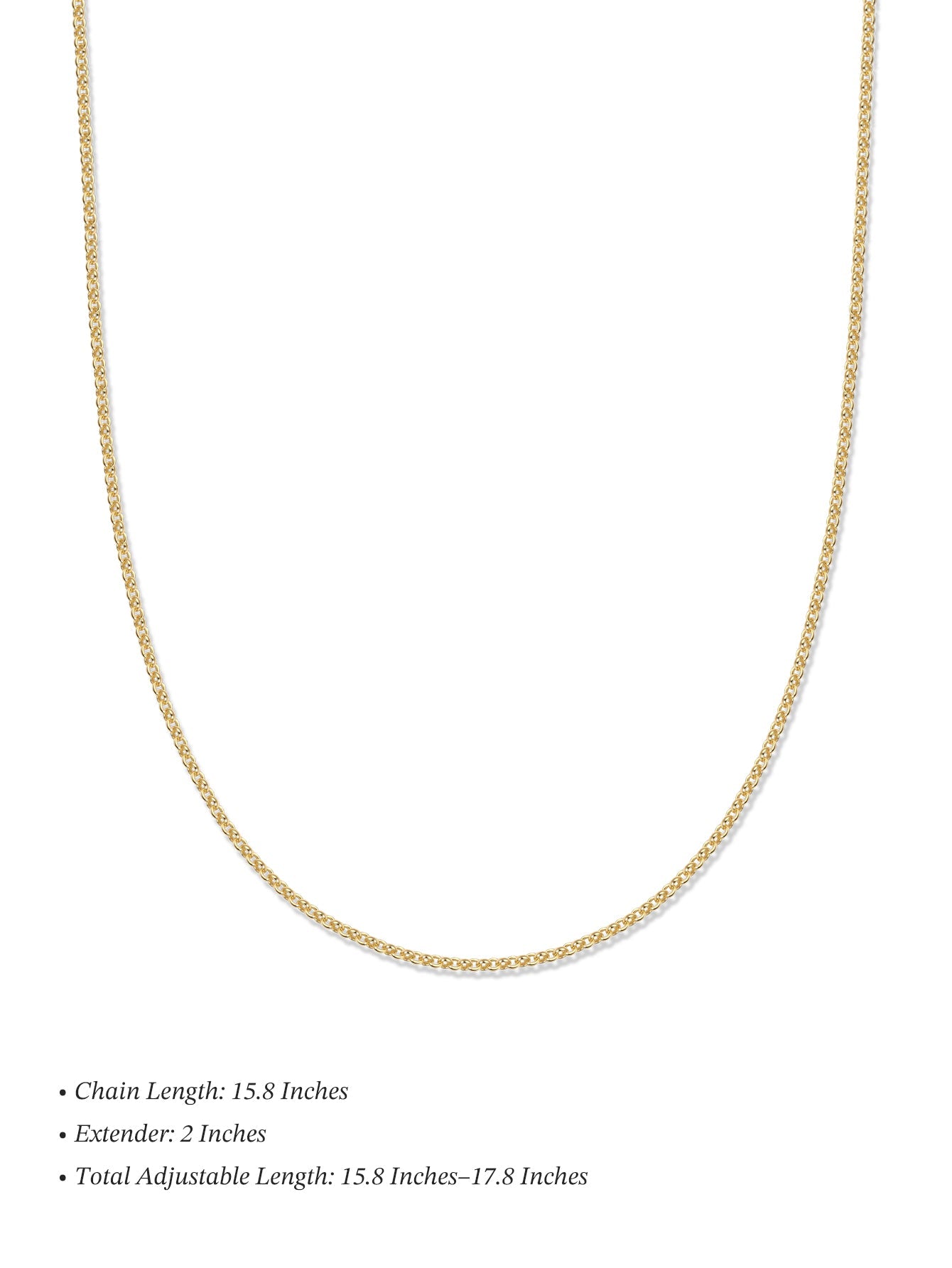 18k Gold Vermeil Cable Chain Pendant Necklace