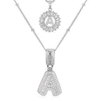 White Gold Pavé Initial Necklace Set