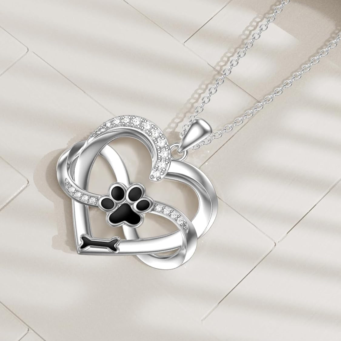 Heart and Paw Infinity Necklace