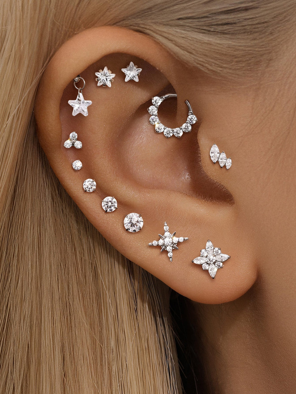 Classic Titanium Shimmer Ear Studs