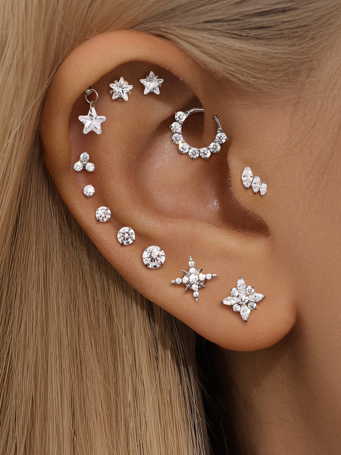 Classic Titanium Shimmer Ear Studs