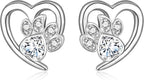 Paw Print and Heart Earrings