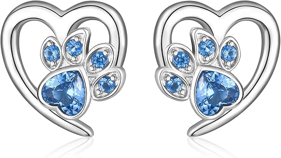 Paw Print and Heart Earrings