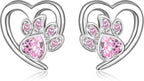 Paw Print and Heart Earrings