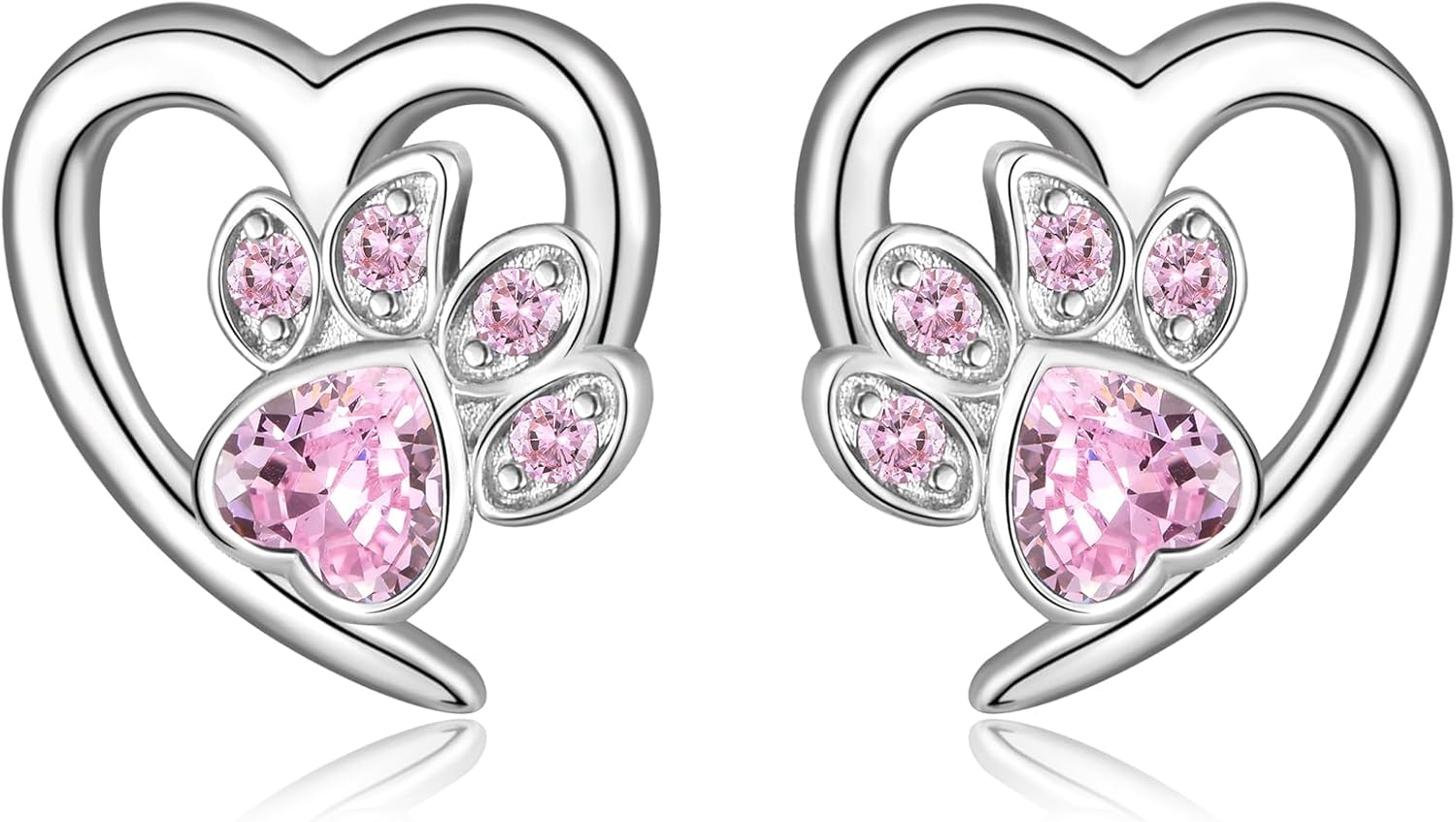 Paw Print and Heart Earrings