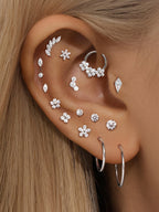 Classic Titanium Shimmer Ear Studs